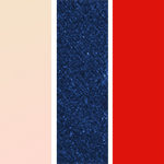 Pearl Rose / Blue Glitter / Red